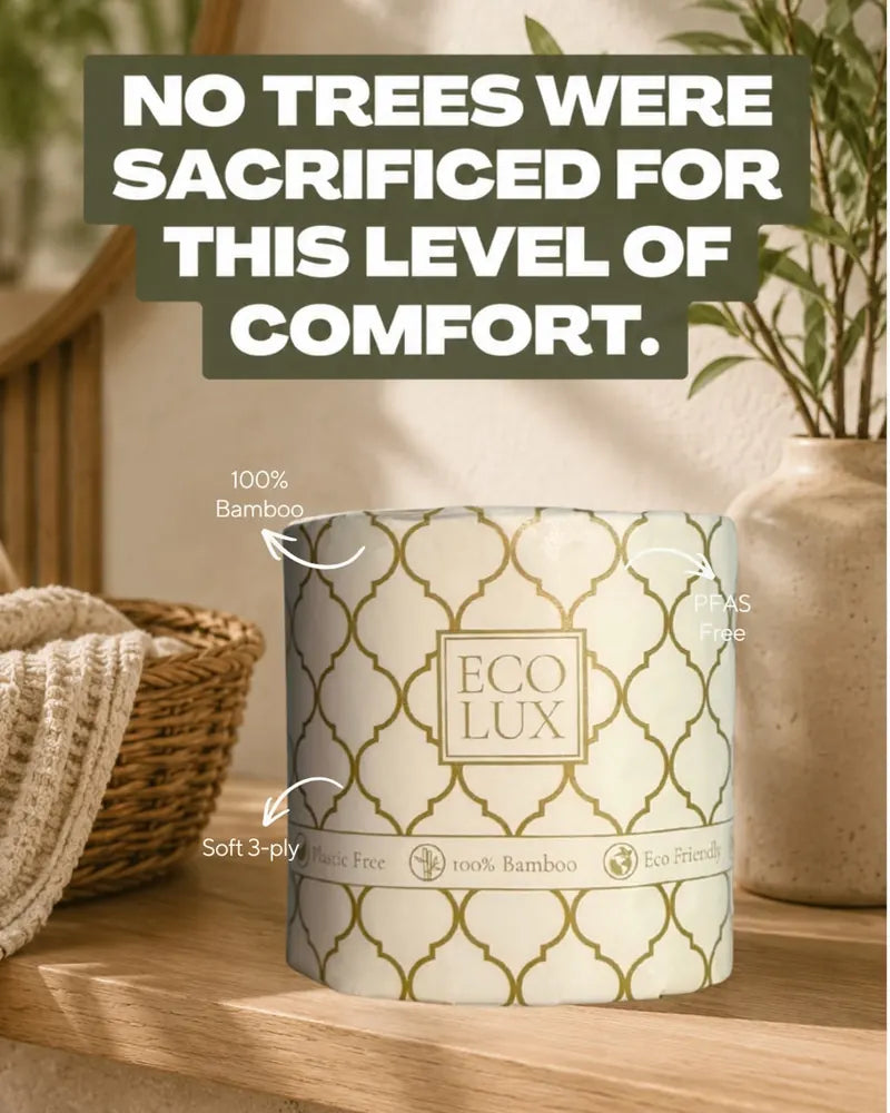 No trees were sacrificed for this level of comfort: 100% bamboo, soft 3-ply.